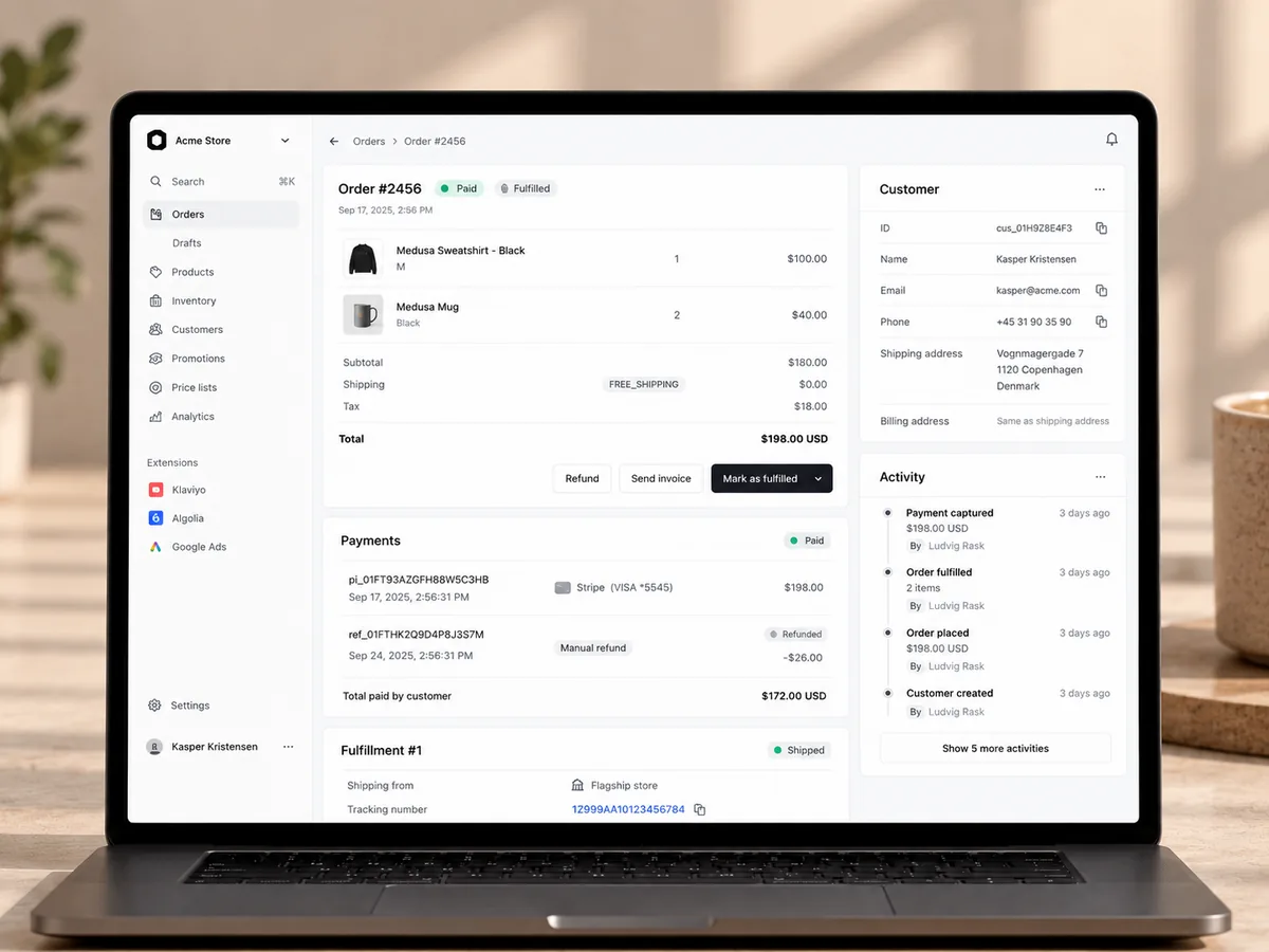 Medusa commerce engine and Payload CMS